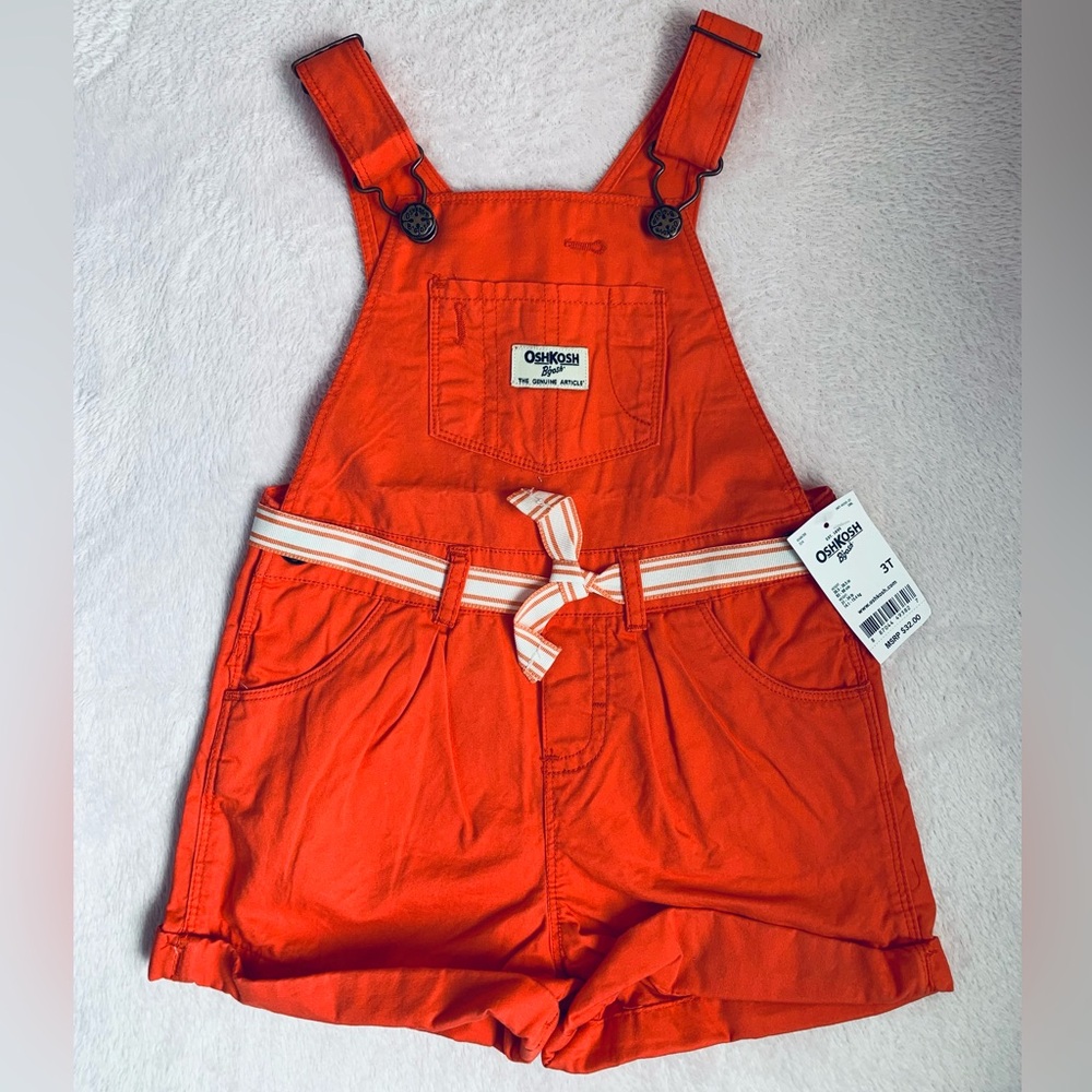 Oshkosh Orange Overalls- Size 3T